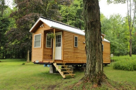 Custom Off-Grid Solar Tiny Home for a Couple… It Even Includes Two Workstations!